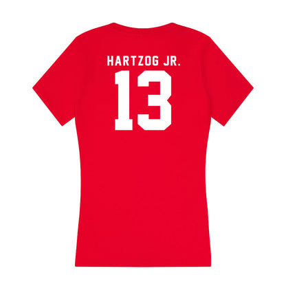 Nebraska - NCAA Football : Malcolm Hartzog Jr. - Women's V-Neck T-Shirt-1