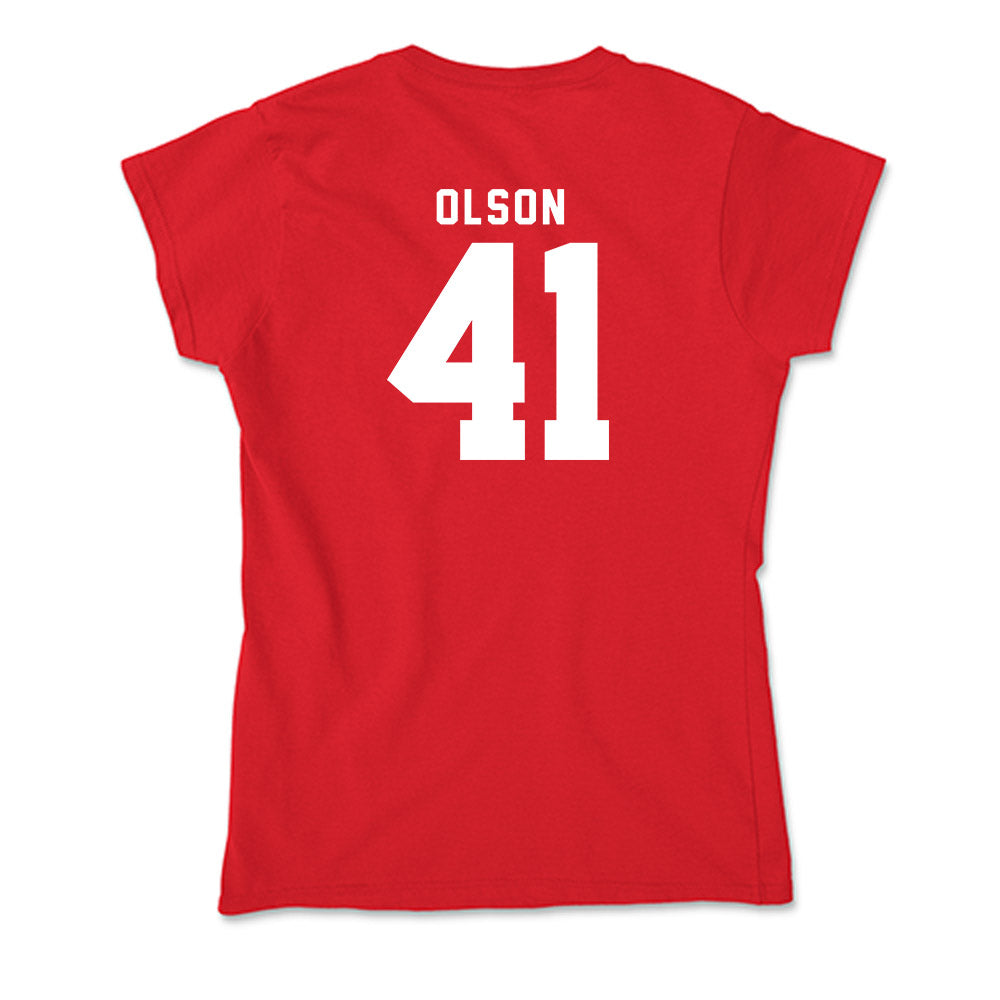 Nebraska - NCAA Baseball : Chase Olson - Soft Style Women’s T-Shirt-1