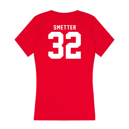 Nebraska - NCAA Softball : Ashley Smetter - Women's V-Neck T-Shirt-1