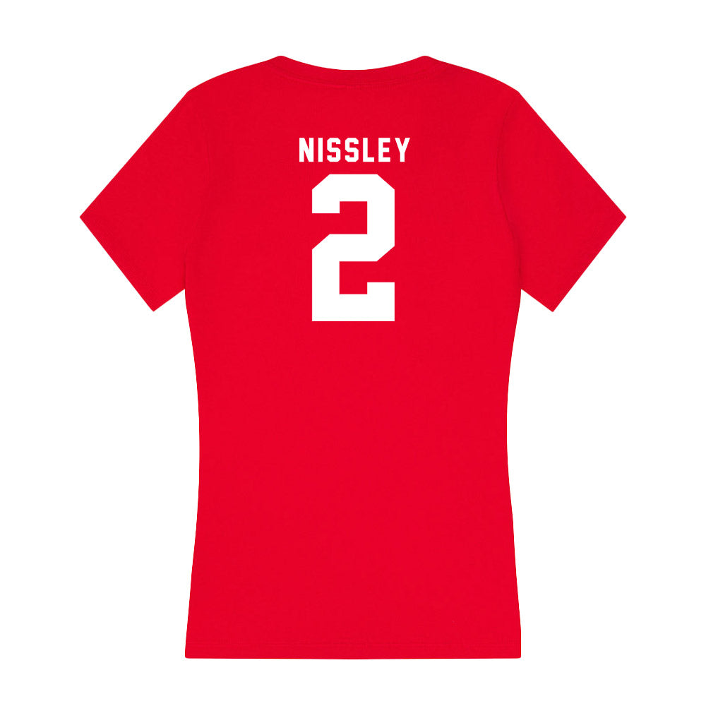 Nebraska - NCAA Women's Basketball : Logan Nissley - Women's V-Neck T-Shirt-1