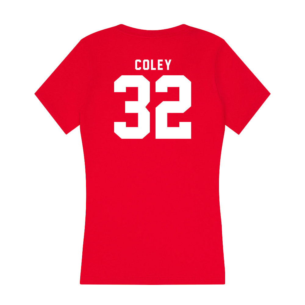 Nebraska - NCAA Women's Basketball : Kendall Coley - Women's V-Neck T-Shirt-1