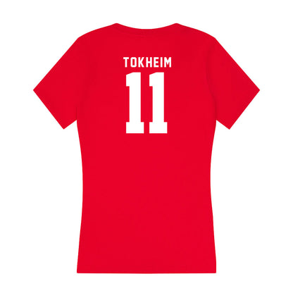 Nebraska - NCAA Softball : Talia Tokheim - Women's V-Neck T-Shirt-1