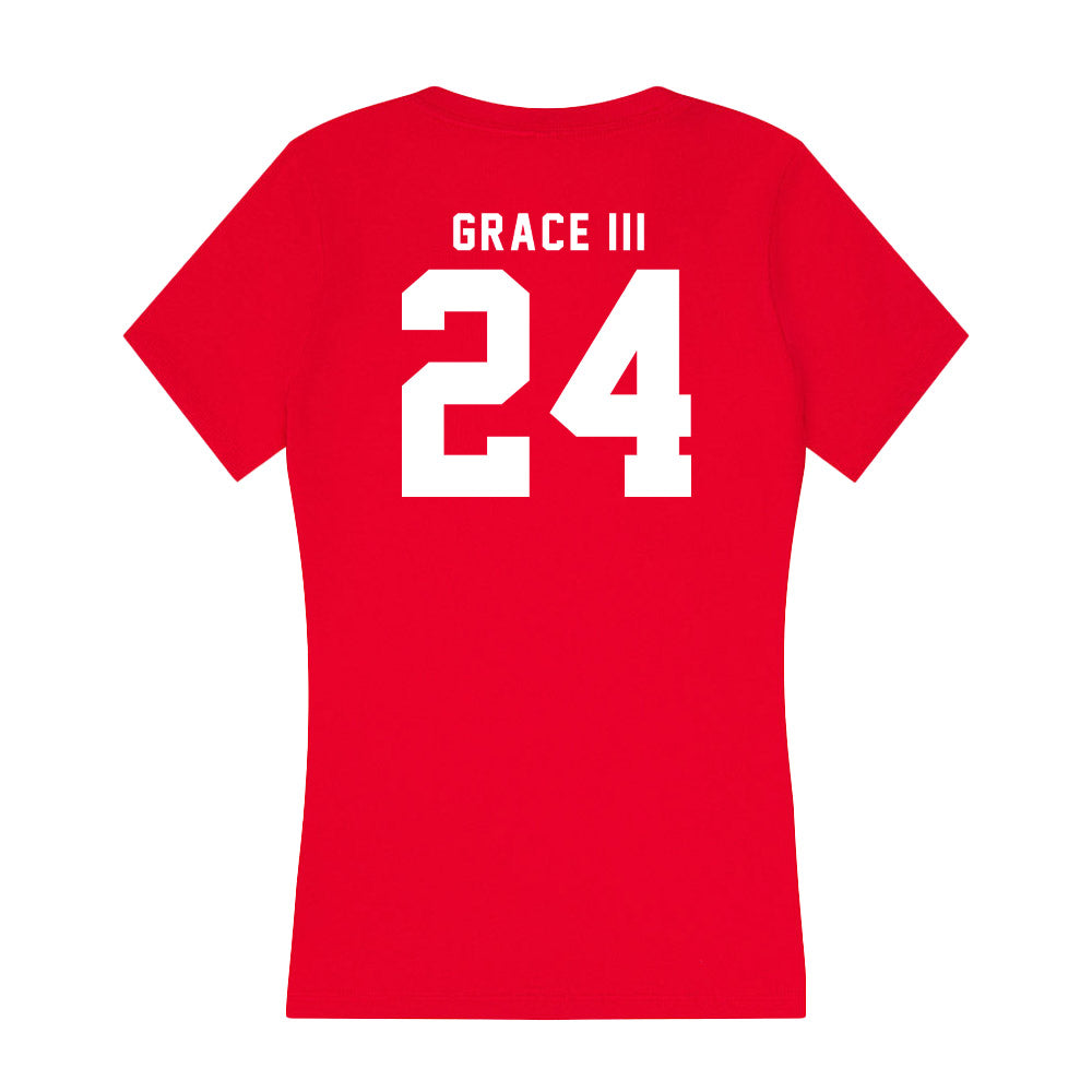 Nebraska - NCAA Men's Basketball : Jeffrey Grace III - Women's V-Neck T-Shirt-1