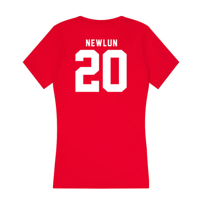 Nebraska - NCAA Softball : Abbey Newlun - Women's V-Neck T-Shirt-1