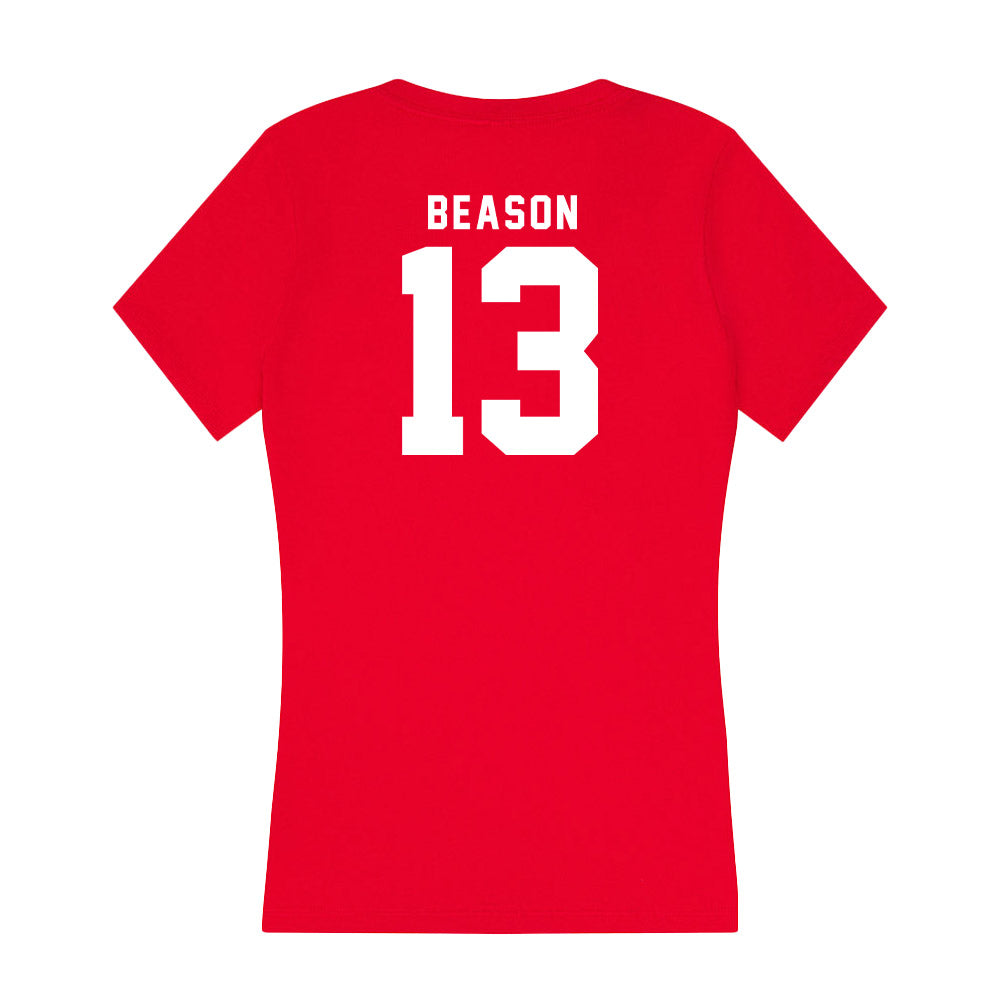 Nebraska - NCAA Women's Volleyball : Merritt Beason - Women's V-Neck T-Shirt-1