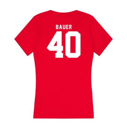 Nebraska - NCAA Football : Rowdy Bauer - Women's V-Neck T-Shirt-1