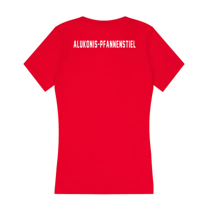 Nebraska - NCAA Women's Track & Field (Outdoor) : Marie Alukonis-Pfannenstiel - Women's V-Neck T-Shirt-1