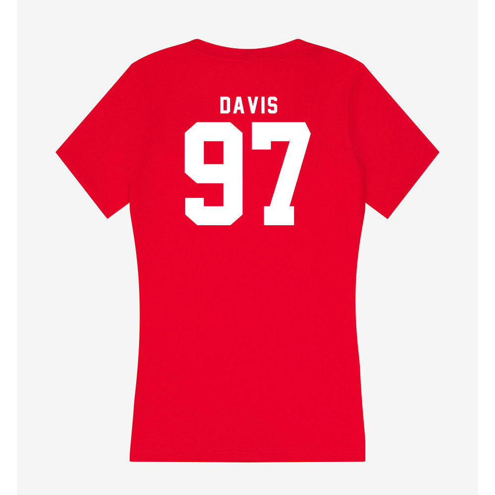 Nebraska - NCAA Football : Keona Davis - Women's V-Neck T-Shirt-1