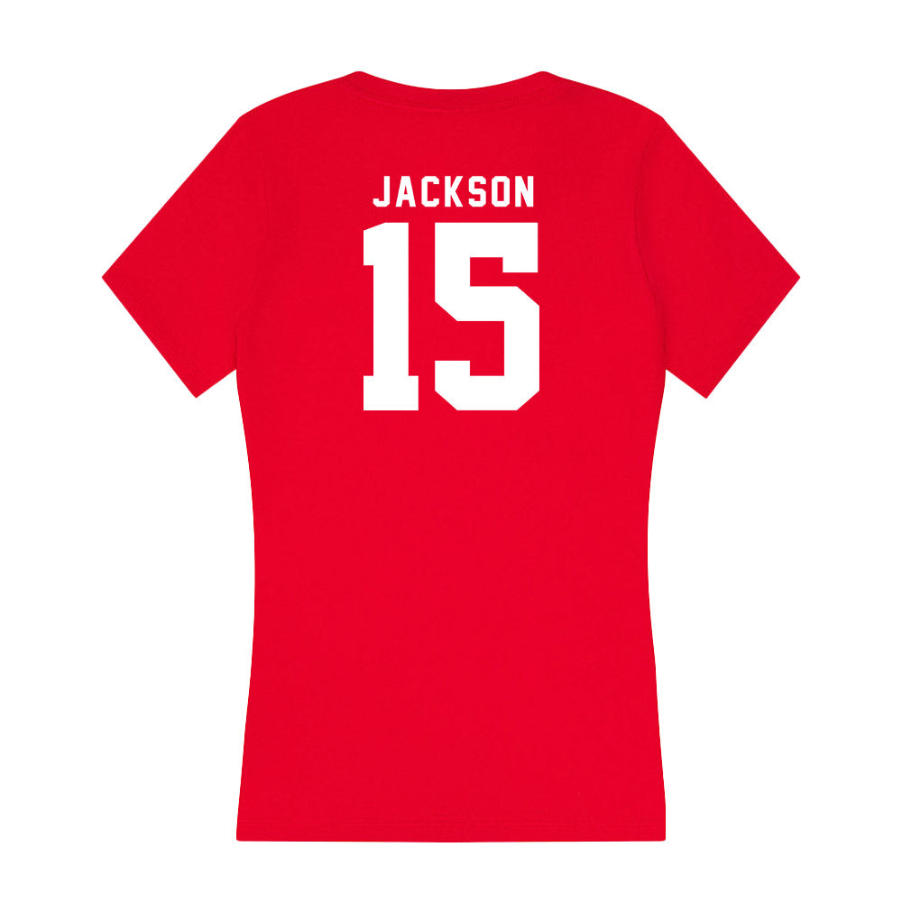 Nebraska - NCAA Women's Volleyball : Andi Jackson - Women's V-Neck T-Shirt-1