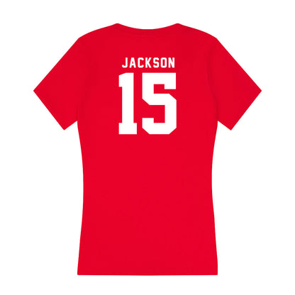 Nebraska - NCAA Women's Volleyball : Andi Jackson - Women's V-Neck T-Shirt-1