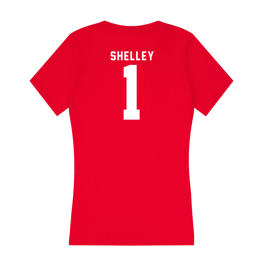 Nebraska - NCAA Women's Basketball : Jaz Shelley - Women's V-Neck T-Shirt-1