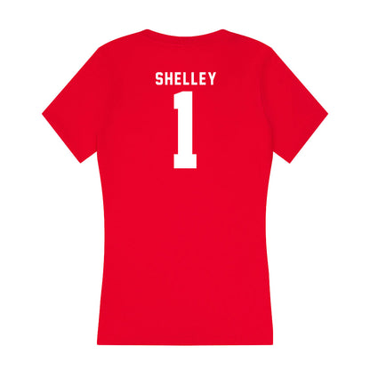 Nebraska - NCAA Women's Basketball : Jaz Shelley - Women's V-Neck T-Shirt-1