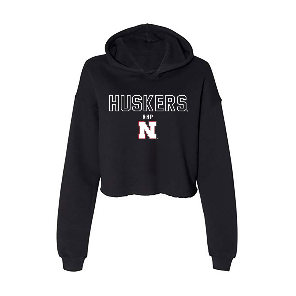 Nebraska - NCAA Baseball : Drew Christo - Women's Crop Fleece Hoodie-0