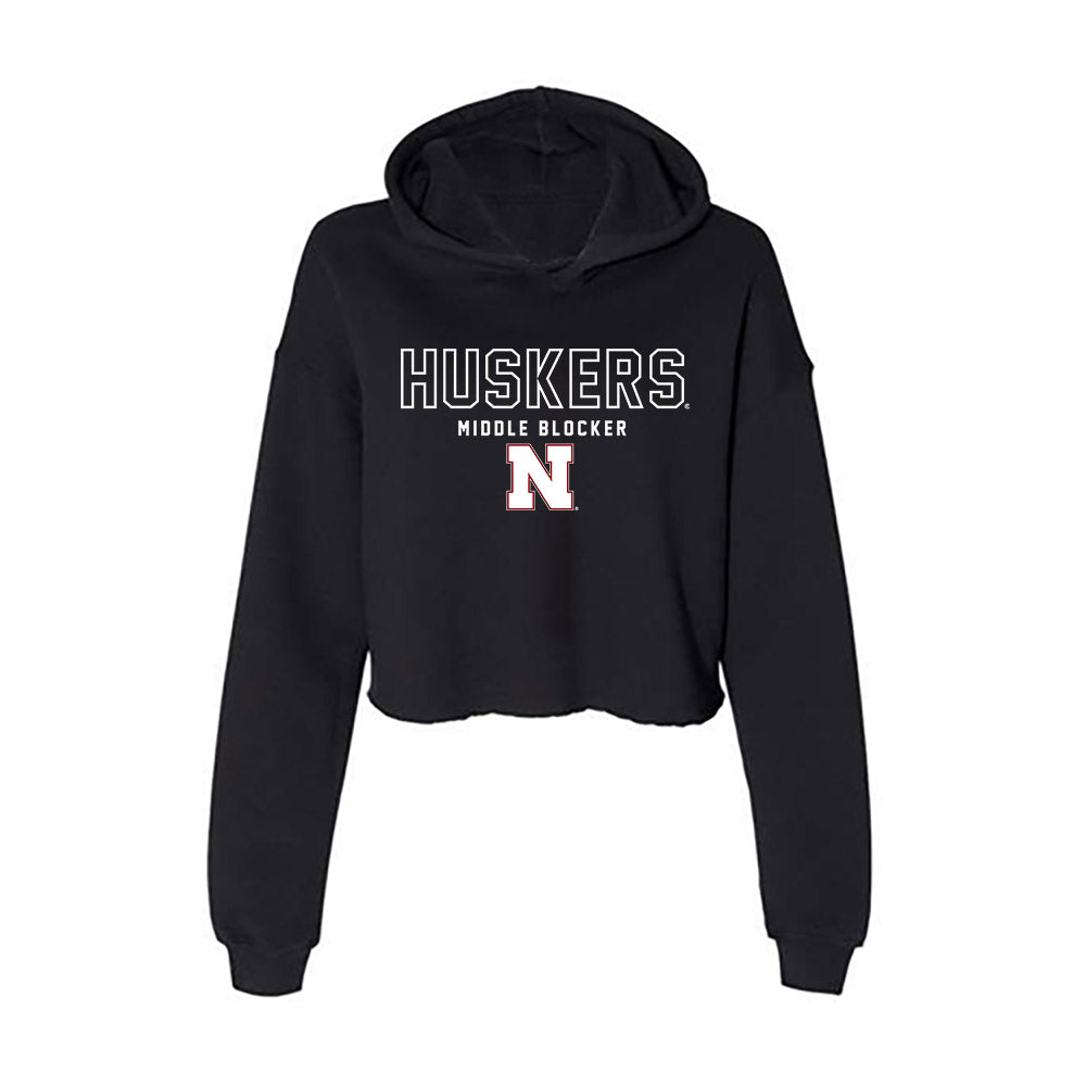 Nebraska - NCAA Women's Volleyball : Leyla Blackwell - Women's Crop Fleece Hoodie-0