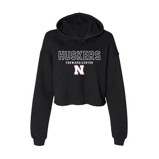 Nebraska - NCAA Women's Basketball : Petra Bozan - Women's Crop Fleece Hoodie-0