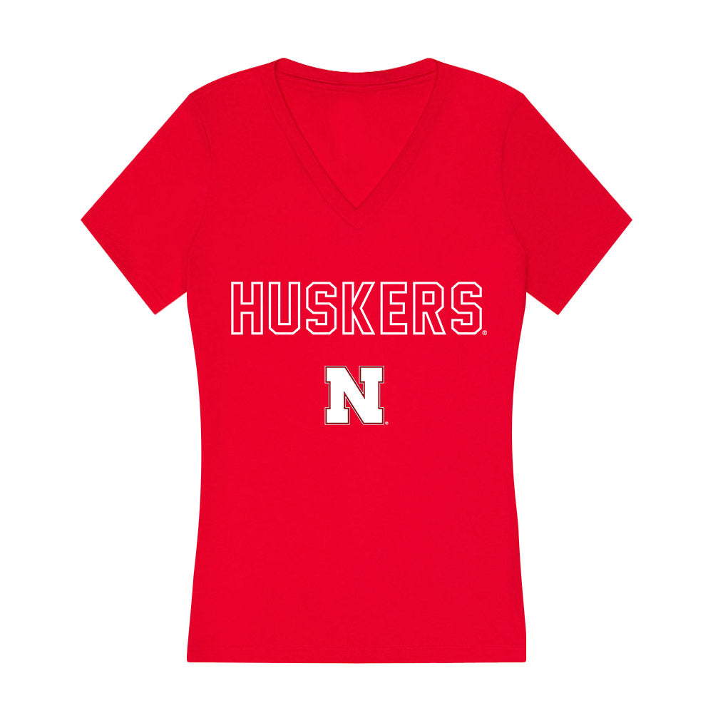 Nebraska - NCAA Women's Track & Field (Outdoor) : Quincy Hubert - Women's V-Neck T-Shirt-0