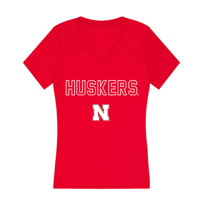 Nebraska - NCAA Women's Track & Field (Outdoor) : Quincy Hubert - Women's V-Neck T-Shirt-0