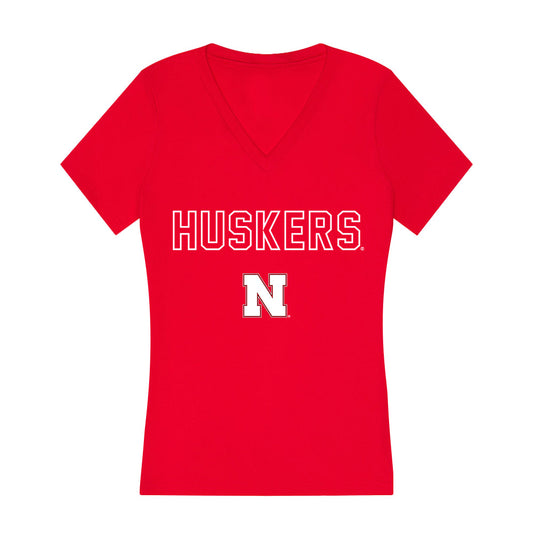 Nebraska - NCAA Men's Gymnastics : Taylor Christopulos - Women's V-Neck T-Shirt-0