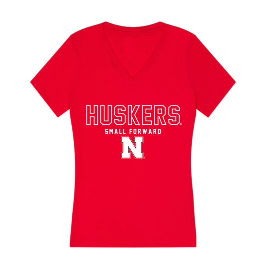 Nebraska - NCAA Women's Basketball : Amiah Hargrove - Women's V-Neck T-Shirt-0