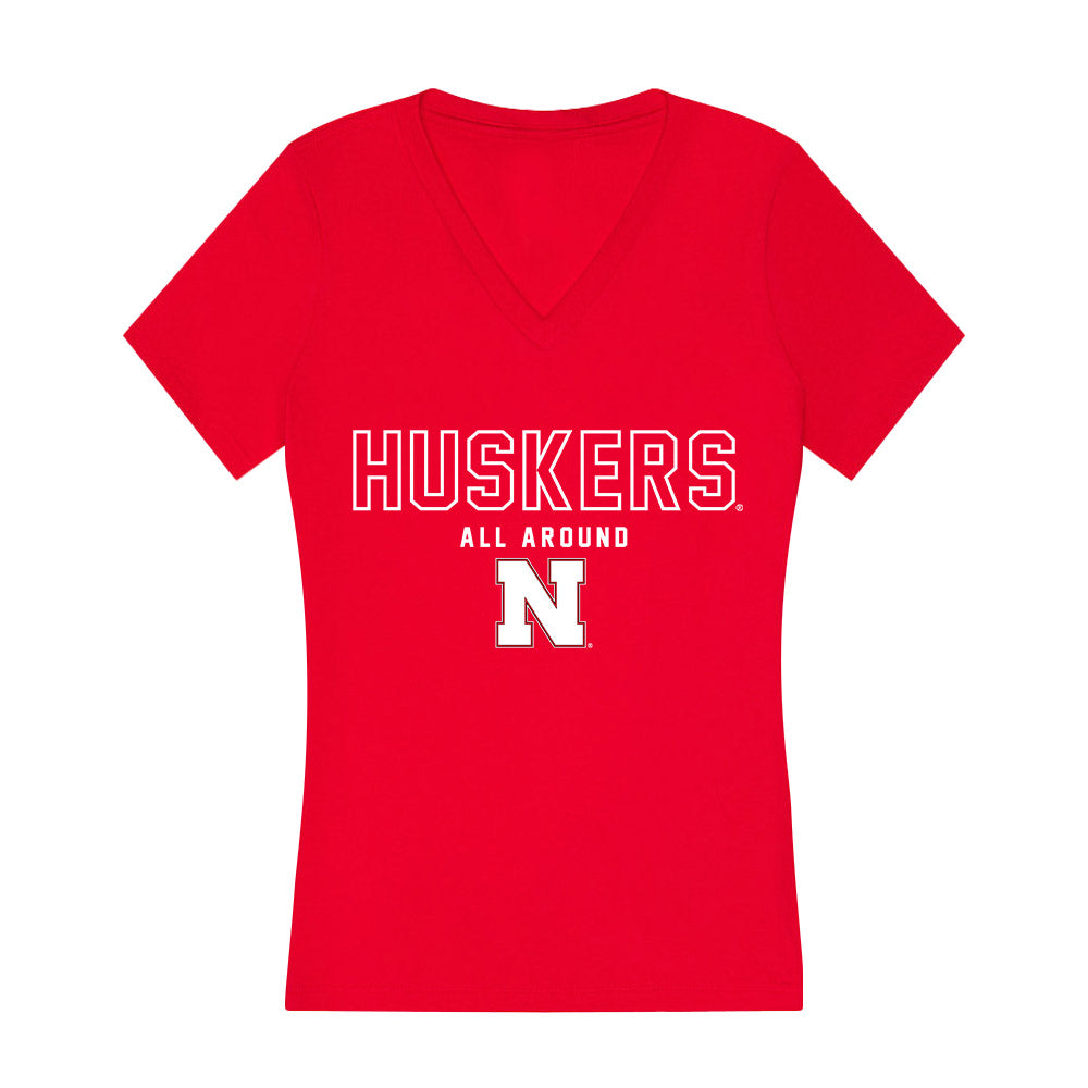 Nebraska - NCAA Women's Gymnastics : Emma Spence - Women's V-Neck T-Shirt-0