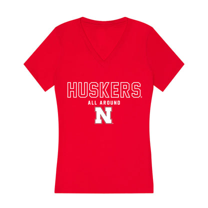 Nebraska - NCAA Women's Gymnastics : Emma Spence - Women's V-Neck T-Shirt-0