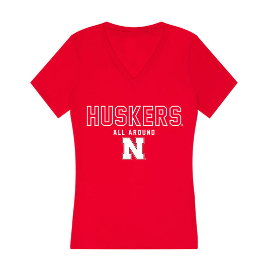 Nebraska - NCAA Women's Gymnastics : Isabel Sikon - Women's V-Neck T-Shirt-0