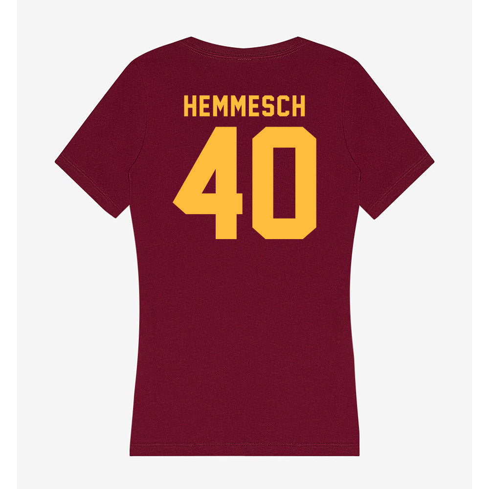 Minnesota - NCAA Baseball : Tyler Hemmesch - Women's V-Neck T-Shirt-1