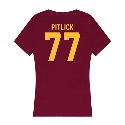 Minnesota - NCAA Men's Ice Hockey : Rhett Pitlick - Women's V-Neck T-Shirt-1