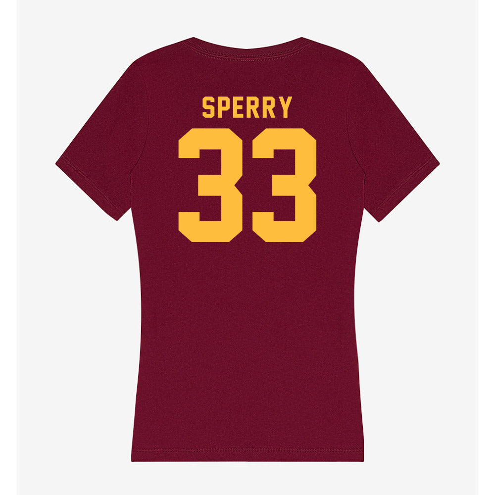 Minnesota - NCAA Baseball : Joe Sperry - Women's V-Neck T-Shirt-1