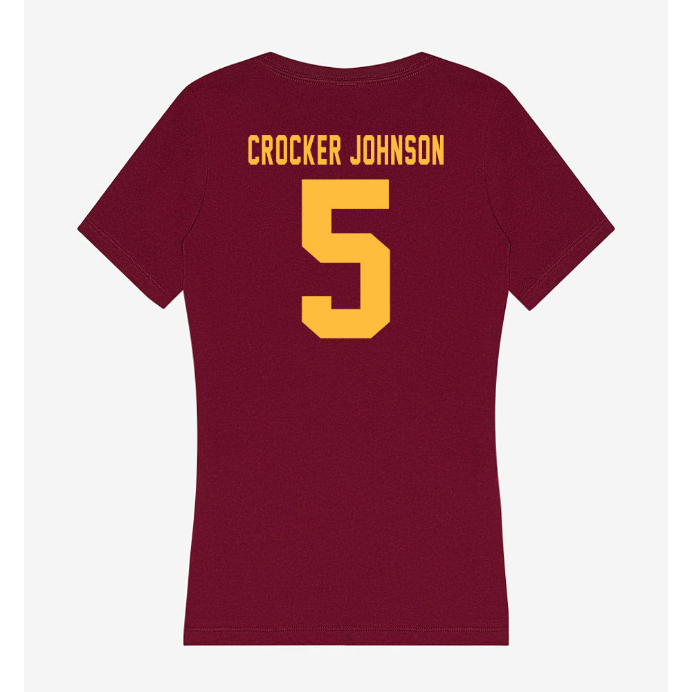 Minnesota - NCAA Men's Basketball : Jaylen Crocker johnson - Women's V-Neck T-Shirt-1