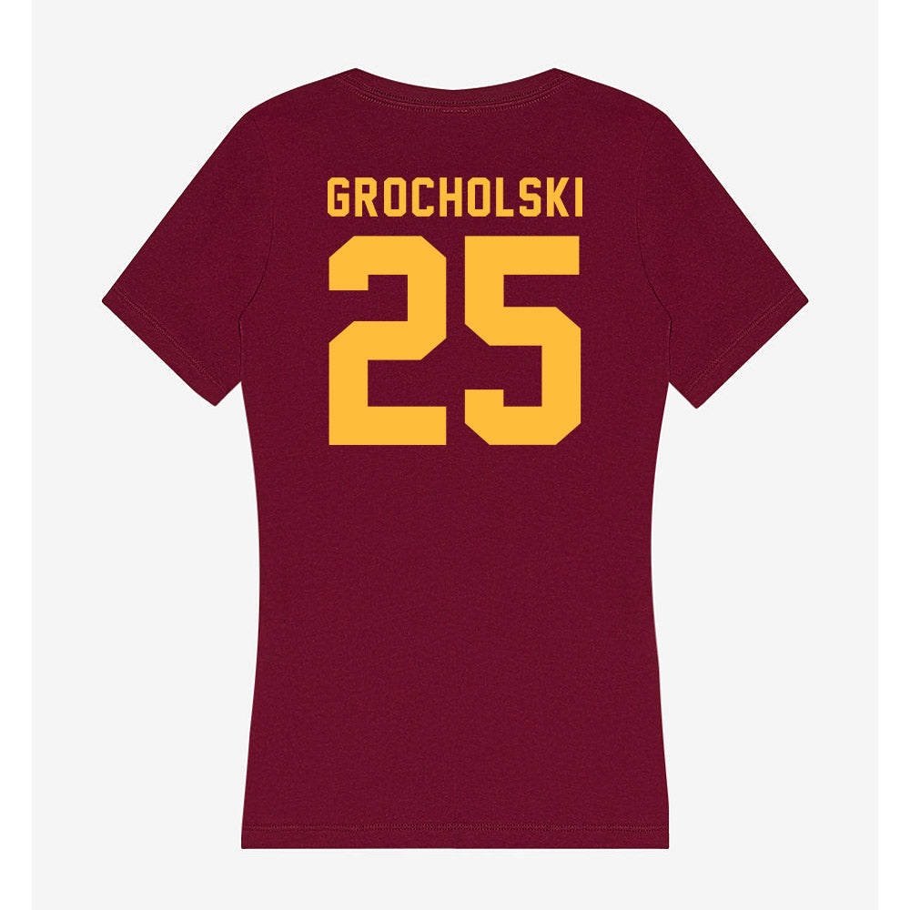 Minnesota - NCAA Women's Basketball : Grace Grocholski - Women's V-Neck T-Shirt-1