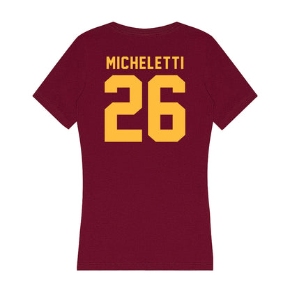 Minnesota - NCAA Men's Ice Hockey : Pat Micheletti - Women's V-Neck T-Shirt-1