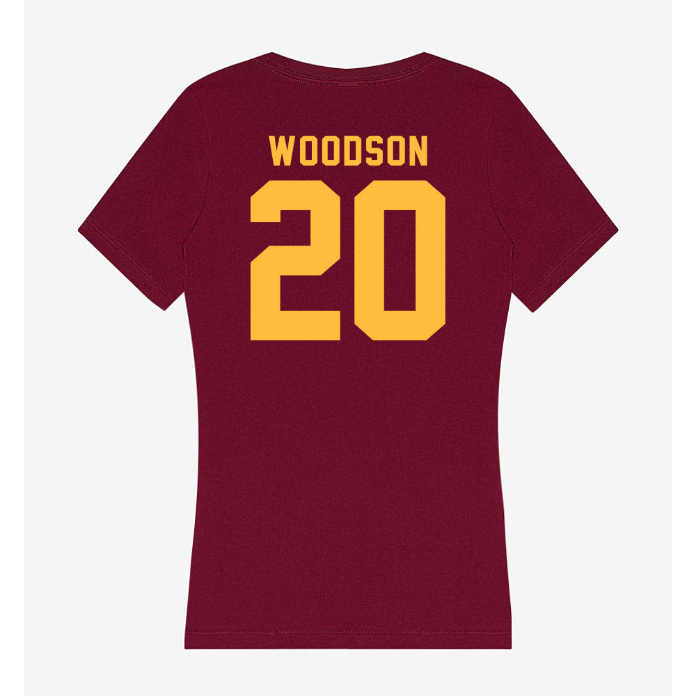 Minnesota - NCAA Women's Basketball : Taylor Woodson - Women's V-Neck T-Shirt-1