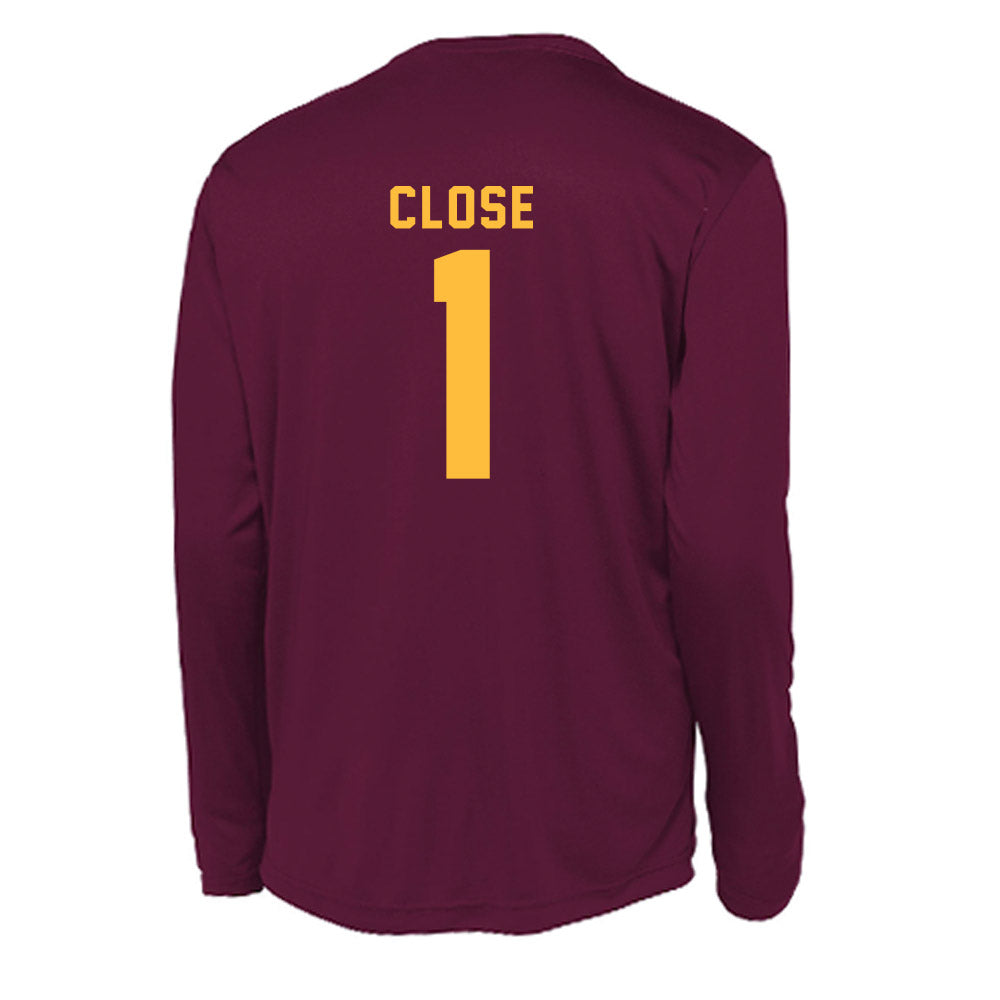 Minnesota - NCAA Men's Ice Hockey : Justen Close - Activewear Long Sleeve T-Shirt