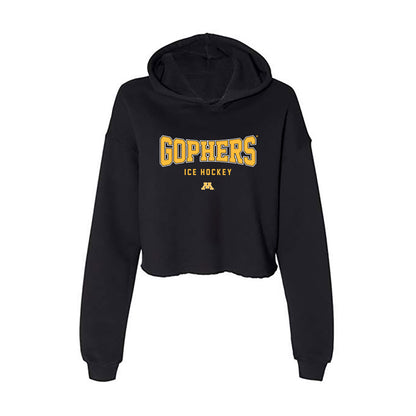 Minnesota - NCAA Men's Ice Hockey : Nathan Airey - Women's Crop Fleece Hoodie-0