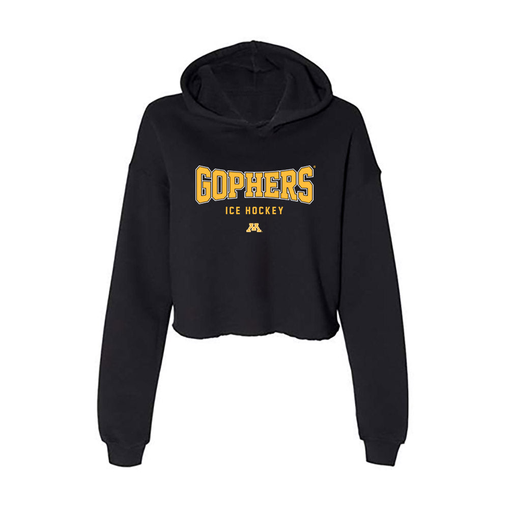 Minnesota - NCAA Men's Ice Hockey : Jimmy Snuggerud - Women's Crop Fleece Hoodie-0