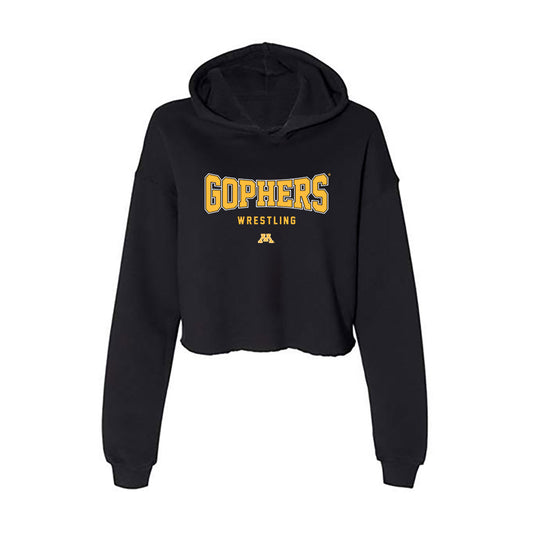 Minnesota - NCAA Wrestling : Quincy Hulverson - Women's Crop Fleece Hoodie-0