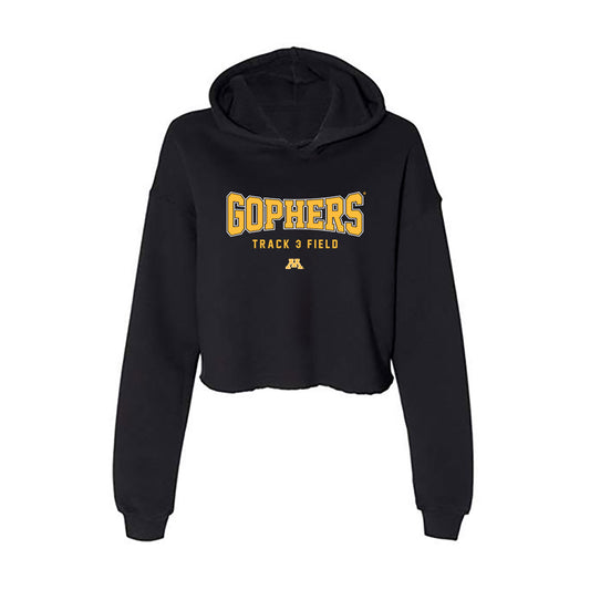 Minnesota - NCAA Men's Track & Field : Aaron Charles - Women's Crop Fleece Hoodie-0