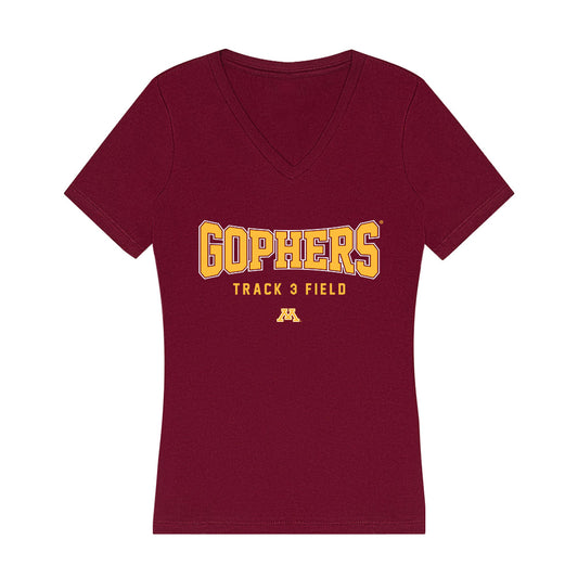 Minnesota - NCAA Men's Track & Field : Spencer Brown - Women's V-Neck T-Shirt-0