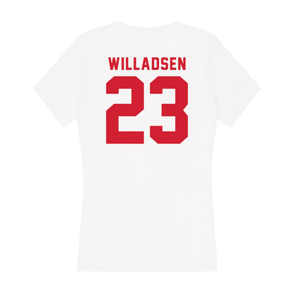 NC State - NCAA Baseball : Matt Willadsen - Women's V-Neck T-Shirt-1