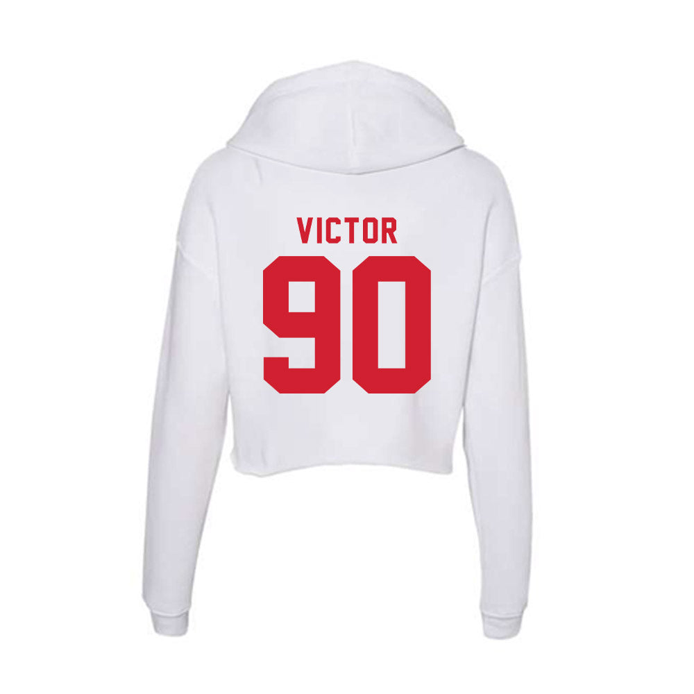 NC State - NCAA Football : Josiah Victor - Women's Crop Fleece Hoodie-1