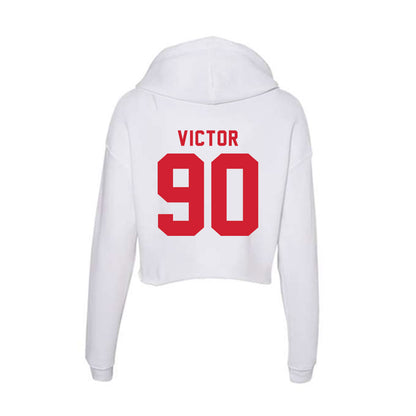 NC State - NCAA Football : Josiah Victor - Women's Crop Fleece Hoodie-1