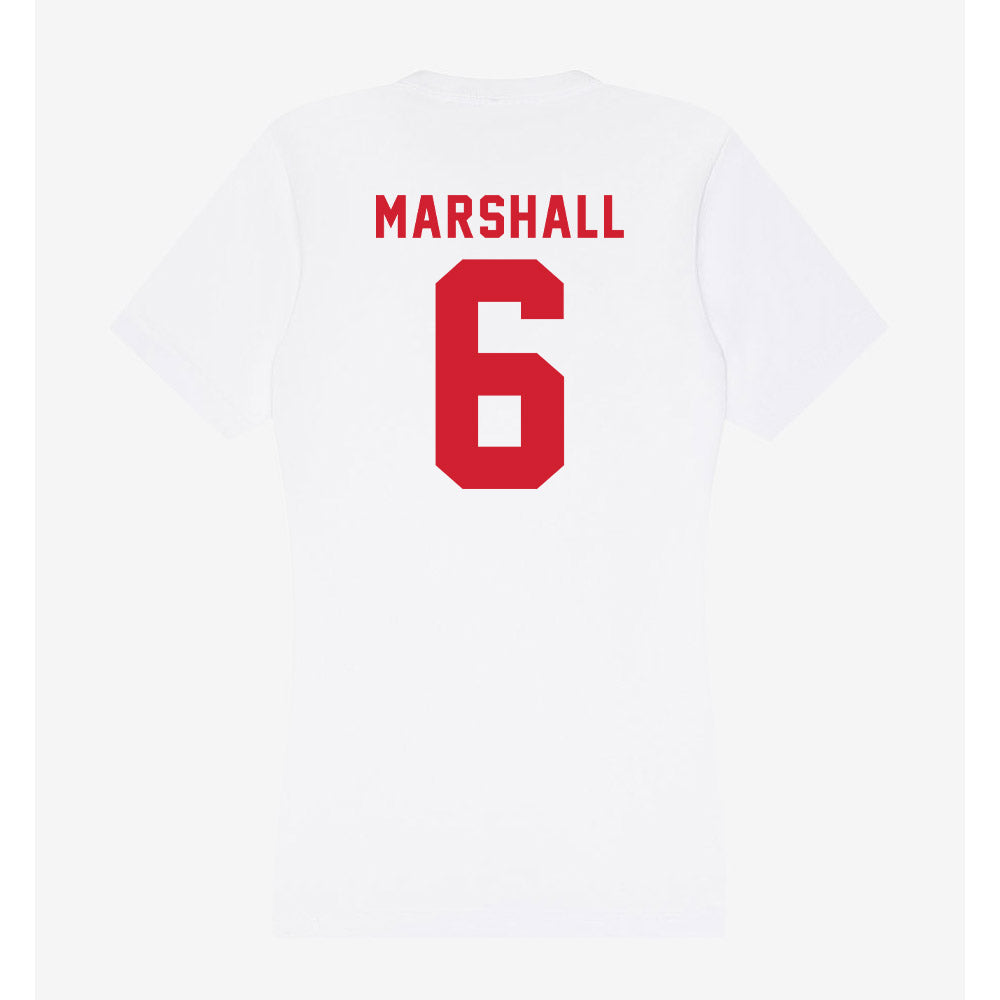 NC State - NCAA Football : Devon Marshall - Women's V-Neck T-Shirt-1