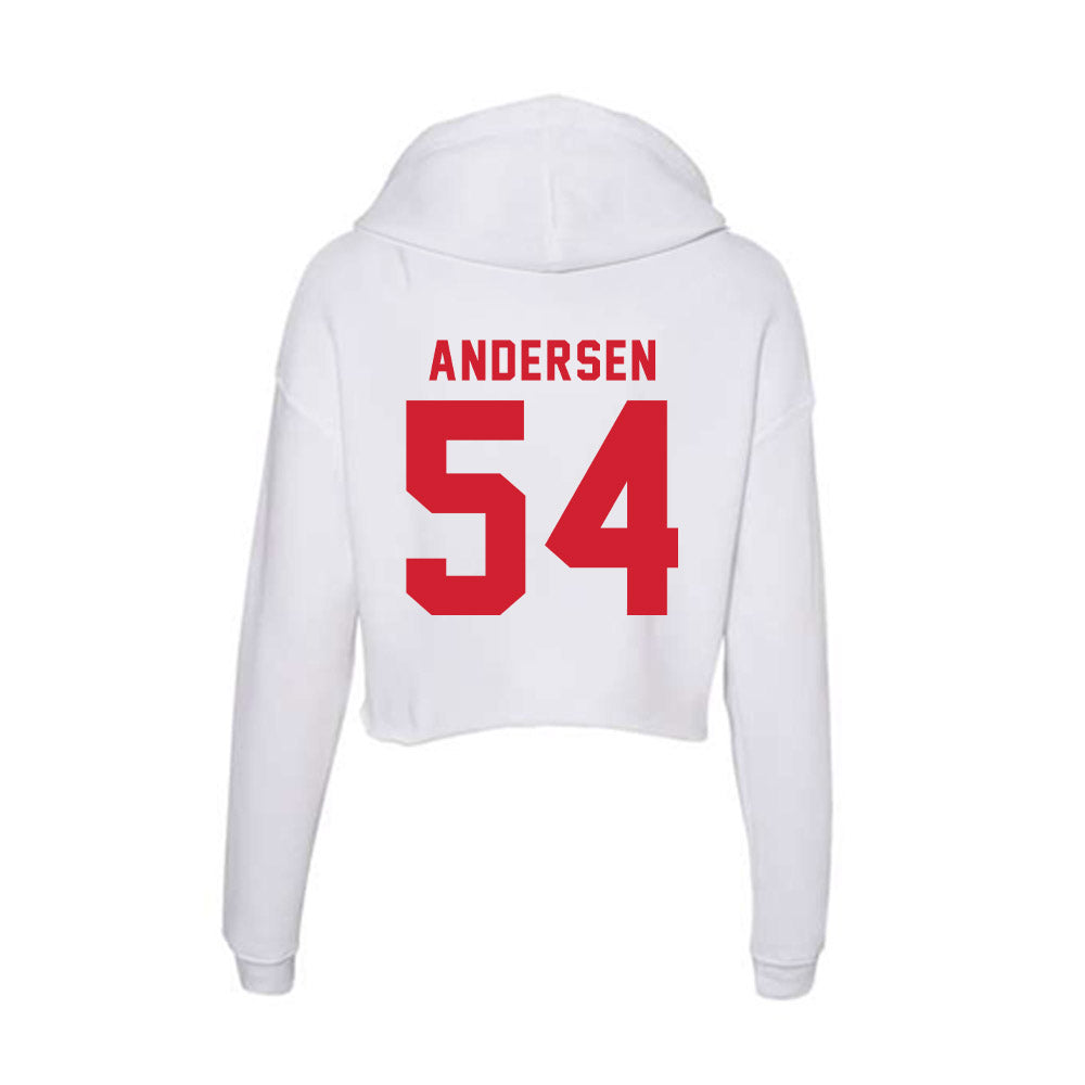 NC State - NCAA Football : Teague Andersen - Women's Crop Fleece Hoodie-1