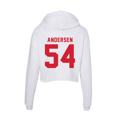 NC State - NCAA Football : Teague Andersen - Women's Crop Fleece Hoodie-1