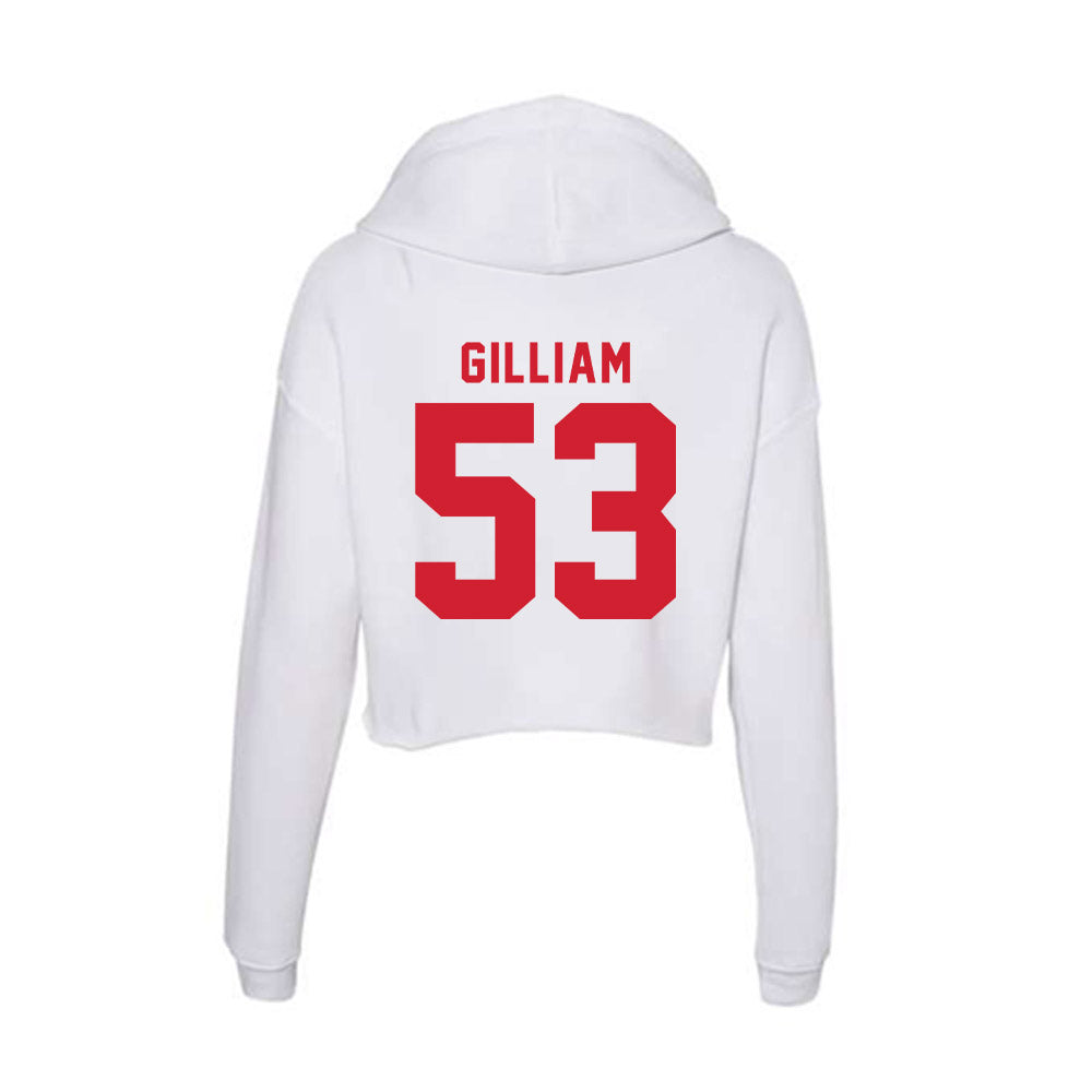 NC State - NCAA Baseball : Jet Gilliam - Women's Crop Fleece Hoodie-1