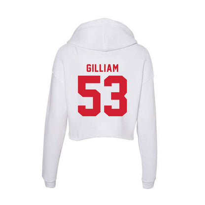 NC State - NCAA Baseball : Jet Gilliam - Women's Crop Fleece Hoodie-1