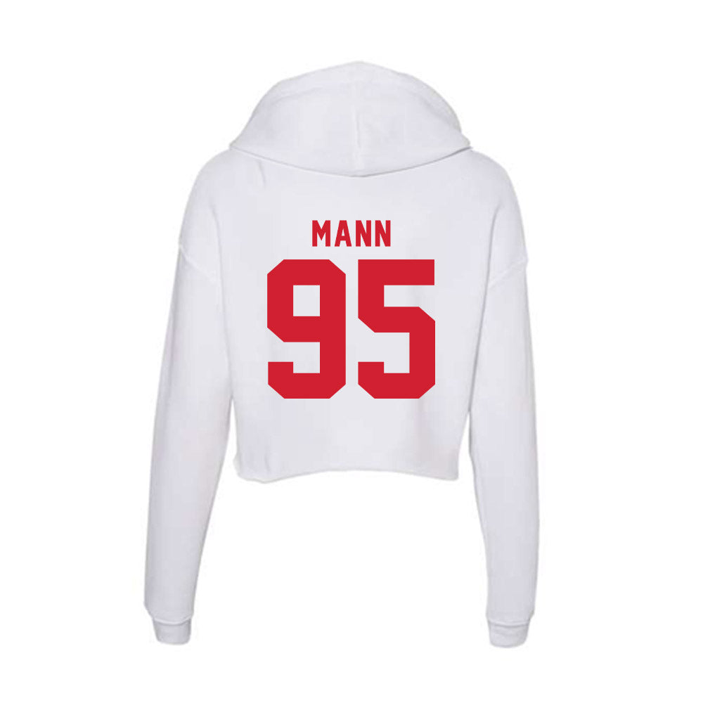 NC State - NCAA Football : Jake Mann - Women's Crop Fleece Hoodie-1