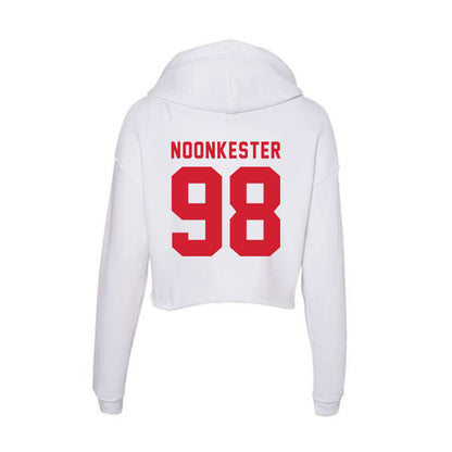 NC State - NCAA Football : Caden Noonkester - Women's Crop Fleece Hoodie-1