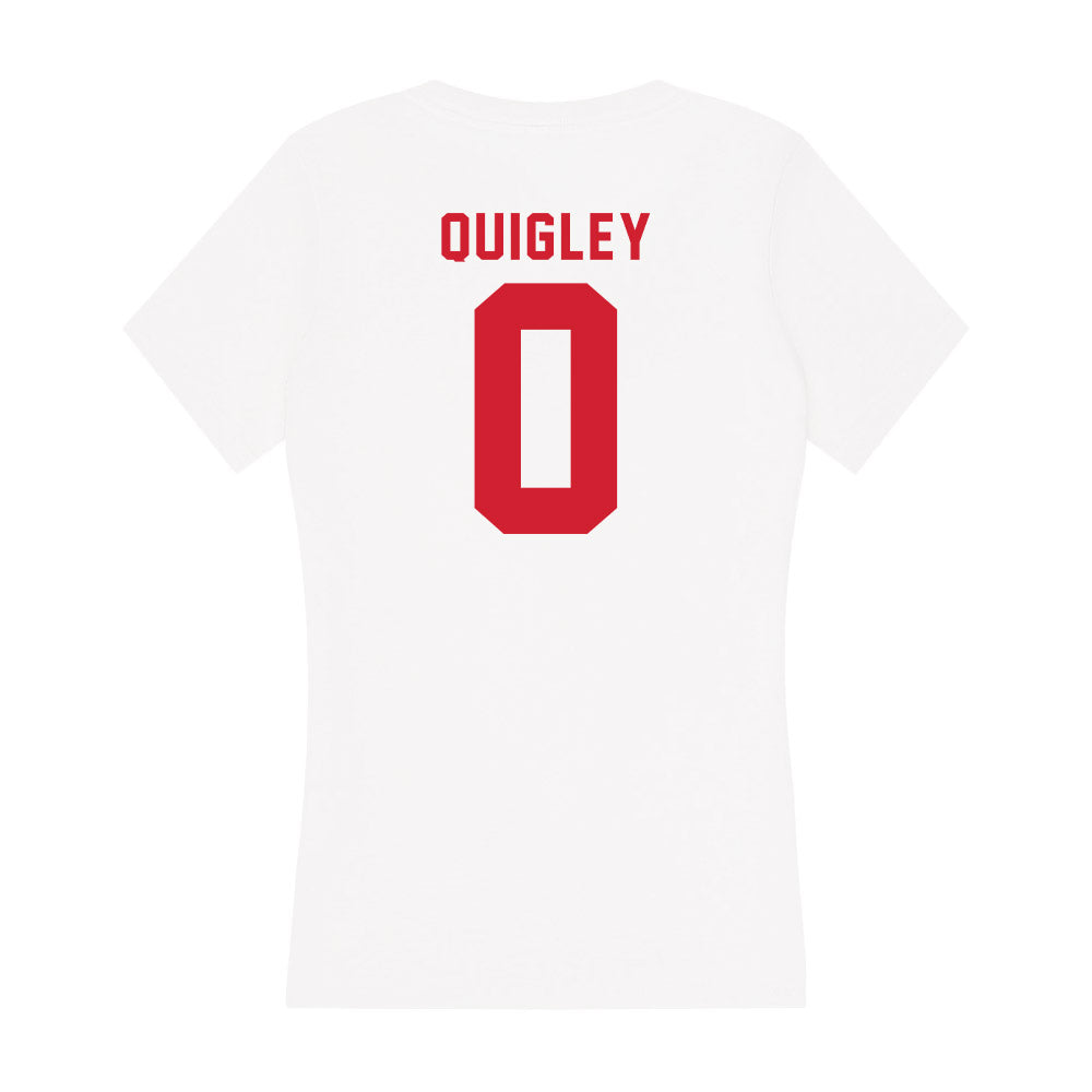 NC State - NCAA Women's Basketball : Devyn Quigley - Women's V-Neck T-Shirt-1